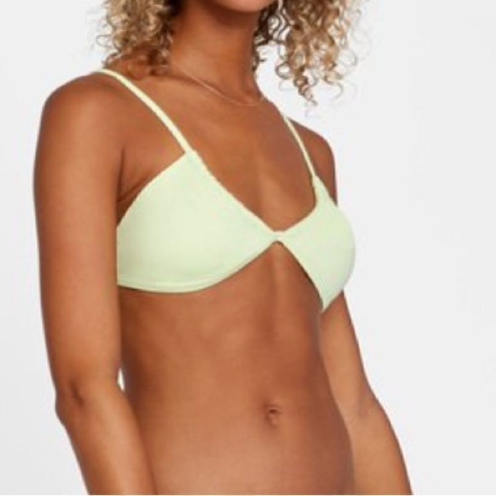 NWT RVCA SOLID lime green MULTI-WAY TRILETTE BIKINI TOP large